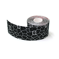 Кинезиотейп. Хлопок. Дизайнерский. 5cm*5m (черный-белый)
